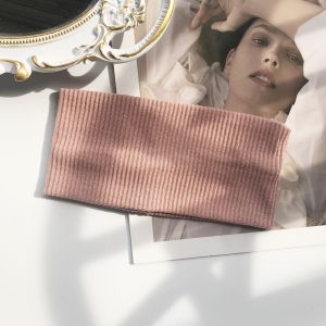 Stretchy Soft Sports Headband Wash Face Casual Hair Band Solid Color Knitted Elastic Headband