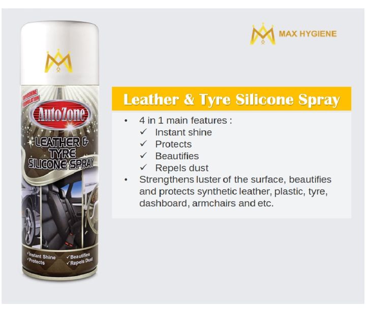 Autozone Leather & Tyre Silicone Spray 400ml Lazada
