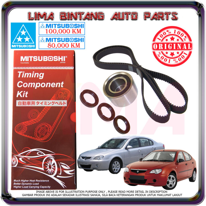 Proton Gen2 Persona Old Timing Belt Kit Set Mitsuboshi *Original
