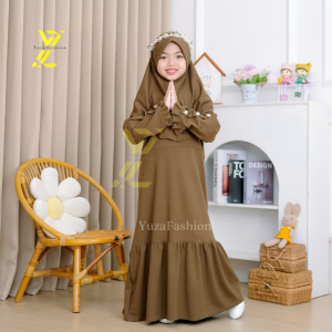 Gamis Anak Set Jilbab Bahan Knit Premium Mecca Dress Anak / Abaya Set Gamis Batwing Anak Perempuan / Baju Perempuan 3-12 Thn Gamis Terbaru Lebaran 2025 Gamis Remaja Anak Tanggung Kekinian Murah