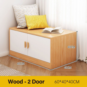 QUANU  2 / 3 Doors Bay Window Cabinet Nordic Modern Floor Cabinet Balcony Storage Cabinet Simple Floor Low Cabinet Bedroom Almari kabinet pakaian 飘窗储物柜