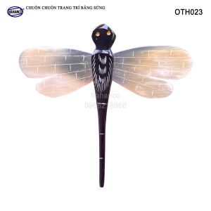 Chuồn chuồn bằng sừng trang trí vật phẩm phong thủy trí tuệ/may mắn - OTH023