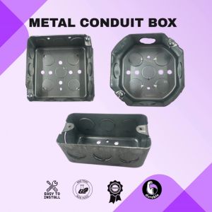 Metal Utility Box – Rectangular Octagonal Square Conduit Box for Electrical Wiring