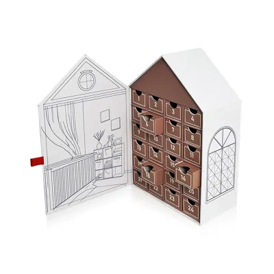 【Customizable】 custom. House Shape Boxes Packaging Christmas Gift Industry Price Empty Advent Calendar Box