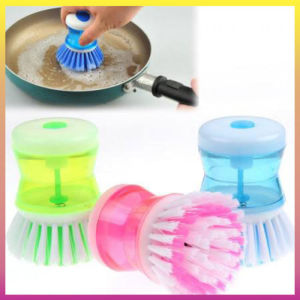 Kitchen Wash Pot Dish Brush With Dispenser Liquid Filling By Pressing Does Not Hurt Pan Automatic Hydraulic Cleaning Brushes