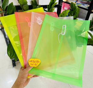 Xấp 10 Cái Bìa Nhựa Cột Dây A4 Đứng Đựng Tài Liệu