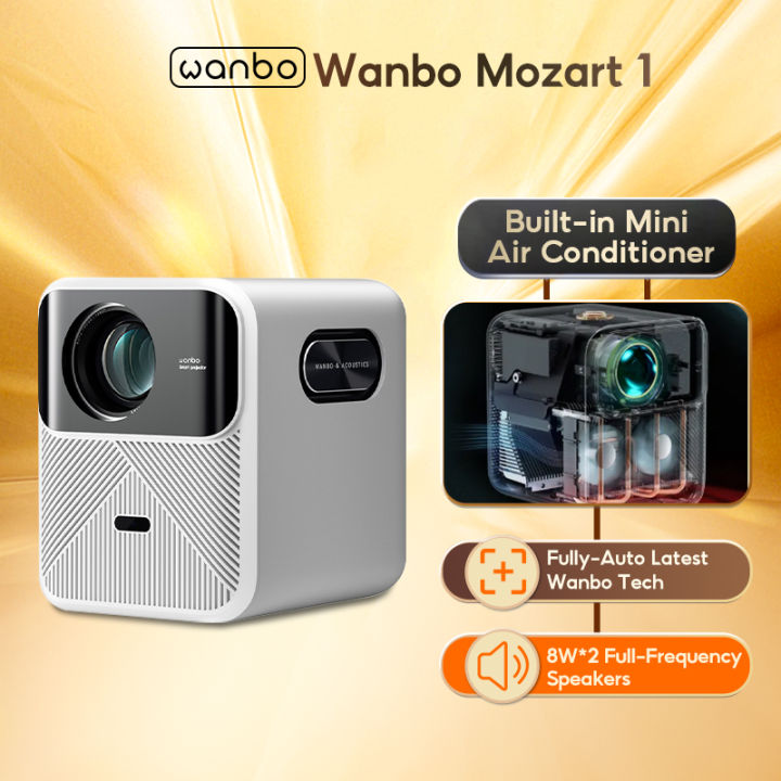Wanbo Mozart 1 Full HD Projector 4K Decoding Auto-Focus Smart In-Screen  Android Netflix 900 ANSI Wi-Fi Bluetooth