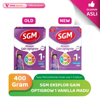 SGM Eksplor Gain Optigrow Vanilla Madu Susu Formula Anak 1 Tahun ke Atas (400 Gram)
