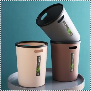 Garbage Bin Binaural Elegant Color Scheme Trash Can Multifunctional Use Carrying Handle Design