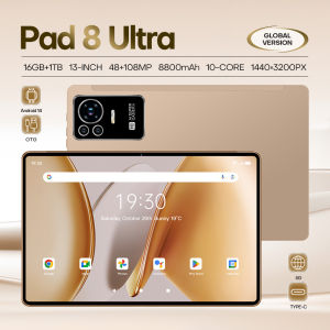 【CAN COD+READY】Android Tablet Pad 8 Ultra 13Inch 4G 5G WiFi Network 10core Snapdragon 8 gen3 Dual SIM SD Card Suitable For Android 14 Computer System Smart Tablets 16GB RAM + 1TB ROM Memory Dual 48MP 108MP Camera 1440*3200 Game Board 8800mah battery