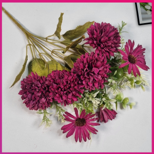 Bunga Pompom Mix Crysan 6 Cabang/Bunga Hias Hantaran/Bunga Buket Murah