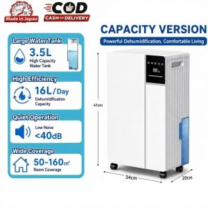 VOLTHUB 16L/Day Dehumidifier with 3.5L Large Water Tank Quiet Under 40dB Portable for Home Bedroom Office