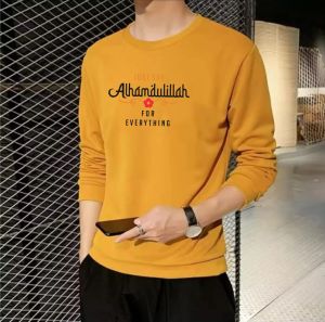 Bisa COD Sweater Keren Kaos Pria Distro Alhamdulillah Crewneck Trendy Sweatshirt Elegan Sweter Bagus