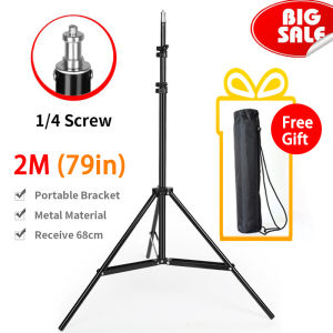 210CM Photography Studio Adjustable Light Stand Photo Tripod With 1/4 Screw Head For Flash Umbrellas Reflector Lighting