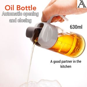 Oil or Seasoning Bottle Dispenser 630ml Glass Cooking Seasoning Bottle Dispenser/Botol Perasa Memasak Kaca 630ml