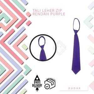 🔸TIE BUDAK PURPLE / TALI LEHER PENGAWAS SEKOLAH RENDAH JENIS ZIP PURPLE ( TIE SEKOLAH PURPLE ) - TLR06