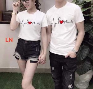 áo thun đôi áo đôi áo cặp đôi  tình yêu nam nữ màu vàng áo cặp nam nữ sale 25k/áo chất cotton [giá 1 áo]