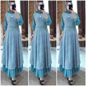Aulia syarii seruty bebydoll mayung /gamis syarii ceruty bebydoll kombinasi