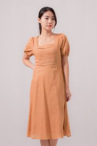 RIMINI - Dress Wanita Dress Midi Holiday square Neck Kekinian XS-XL- Glacia dress 85521