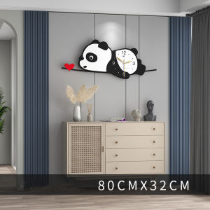 Minimalist Nordic Series Art Panda Wall Clock Hot Sale Home Living Room Simple and Fashion Mute Creative Vintage Clock Decorations