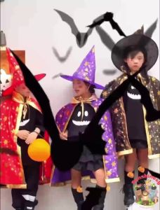 Kids Wizard Witch Costume Set   Premium Halloween Cloak Cape & Pointy Hat Scary