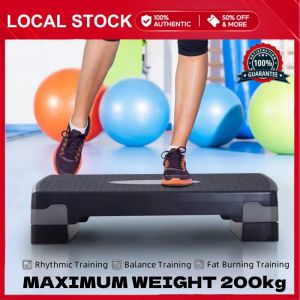 Aerobic Stepper Adjustable Height 2 Level Risers Workout Exercise Step Platform Trainer for Home Gym Exercise Fitness Workout LQMR