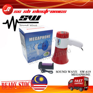SOUNDWAVE HANDHELD MEGAPHONE 30W SW-619 WITH RECHARGEABLE BATTERY RECHARGEABLE LOUD HAILER 30W HAILER KUAT MEGAFON 30W SW619
