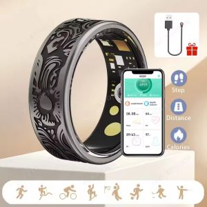 (HD1)Retro Smart Ring 5ATM Waterproof Sleep Health Monitoring Fitness Pedometer Multiple Sports Modes Low Power Consumption Smartring