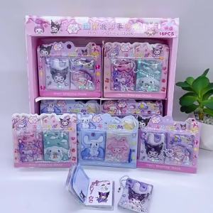 Quicksand Sanrio 50 Pages Cute Mini Portable PU Sharing Book Cinnamoroll Mymelody Kuromi Journal Cartoon Writing Book Student Notepad Stationery Birthday gift