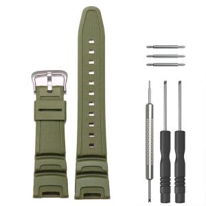 Resin Watch Strap For Casio SGW-100 100 SGW-200 Mens Sports Waterproof Rubber Pin Buckle Bracelet Band Accessories