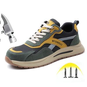 Sepatu Safety Sneakers Kerja Pria Ujung Besi Sepatu Keselamatan Outdoor Proyek Olahraga Lapangan Anti Tusukan 381