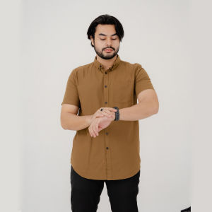 Kemeja Lengan Pendek Oxford Hey Man Modern Fit
