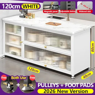 【SG Local Seller 】2026 New Upgrade 6-Tier Kitchen Storage Cabinet With Wheels Multifunctional Kitchen Sideboard With Pegboard & Large Drawers Movable Floor Standing Buffet Cabinet For Dining Room Home Organizer Shelf