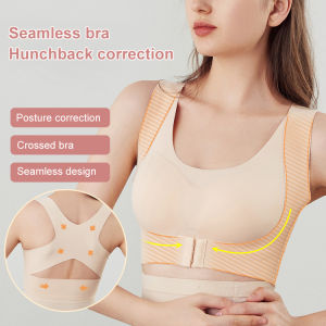 【Veimia】[Two-in-one correction bra] Adjustment bra without steel ring beautiful back correction humpback correction belt shaping and anti-sagging large size sports bra