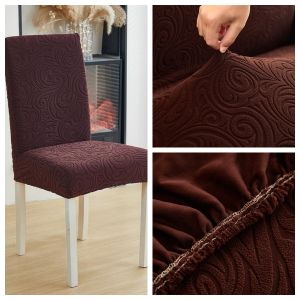 Alice*Thick Embossed velvet Chair Cover Dining Elastic Dining Chair Cover Stretchable Table Chair