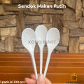 Sendok Makan Plastik Putih / Sendok Teh Bening Murah / Sendok Jelly Bening. 