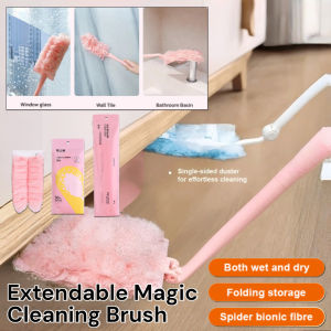 Magic Dust Bubble Duster Foldable Electrostatic Adsorption Feather Duster Long Pole Ceiling Cleaning Tool