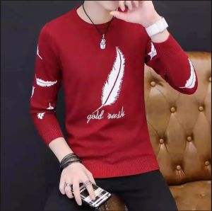 Bisa COD Sweater Keren Kaos Pria Elegan Crewneck Trendy Sweatshirt Cowok kasual Sweter Cowo Agus New