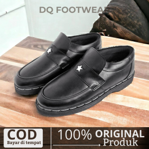 DQ FOTWEAR -  Sepatu Loafers Docmart Jow Star Pantofel Hitam Formal Pria Casual Kerja Kantor