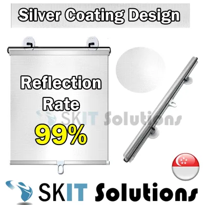 【SKIT SG】Retractable Car Front Window Sunshade with 3 Suction Cups Adjustable WindShield SunShield Curtain Sun Block UV Rays Protection Sun Shade for Sedan Compact Hatchback SUV MPV Truck Van Keep Vehicle Cool 80% ~ 99% Reflective Reflection Rate