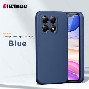 Cho Xiaomi 14T 5G 14T Pro 5G vỏ điện thoại Thẳng Cạnh Silicone lỏng Bao Gồm Tất Cả Các Ống Kính Chống Mùa Thu Mới Siêu Mỏng Đơn Giản cá tính sáng tạo Điện thoại mềm vỏ điện thoại Nz28
