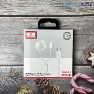 Cáp Sạc 2in1 Sạc Đồng Thời lPhone Và AW Công Suất Lên Tới 30W Earldom WC24