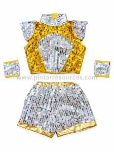 READY STOCK Kids Boys Sequin Jazz Dance Costume Silver Gold Blue Stage Performance Concert Kindergarten Outfit
