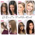 Hiasan Rambut Potongan Rambut dengan Poni Langsir untuk Wanita Klip Sintetik Ringan dan Bernafas dalam Sambungan Rambut(14", Hitam). 