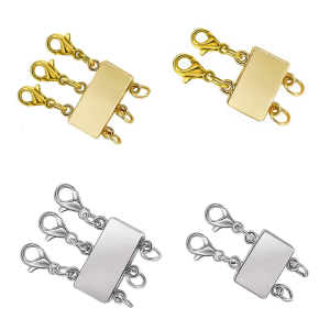 ตัวแยกเงินทองสำหรับสร้อยคอและโซ่แบบเรียงซ้อนกันได้ตะขอเกี่ยวสร้อยคอหลายชั้นสำหรับผู้หญิงเด็กผู้หญิง