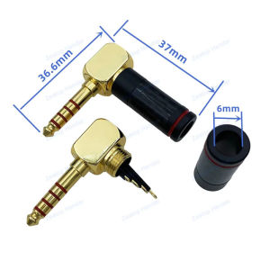 1PCs right angle HiFi 4.4mm audio balanced plug 4.4 5pole male stereo jack adapter for DIY repair earphone headphone connector