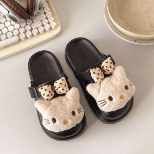 [Free Shipping] Cute Closed-Toe Slip-On Sandals For Women Lightweight Thick-Soled EVA Half-Slippers For Outdoor Wear