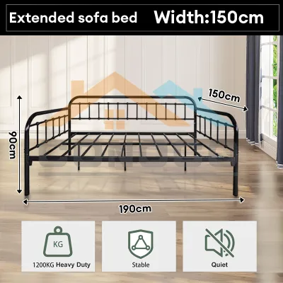 CONOCO Iron Bed Queen Duty Modern Minimalist Double Bed Katil Bujang Bedroom Furniture鐵藝床架