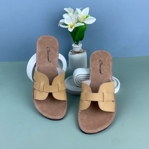 Sandal Wanita CMT fuji Flat Sandal Flip Flop Kulit Sintetis Sandal Papirut Sol Karet Anti Licin