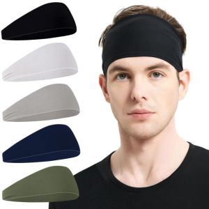 MUQZI Moisture Absorbing Workout Headbands for Men Non Slip Quick-Dry Stretchy Sweatband Washable Elastic Men‘s Sports Hairband Cycling
